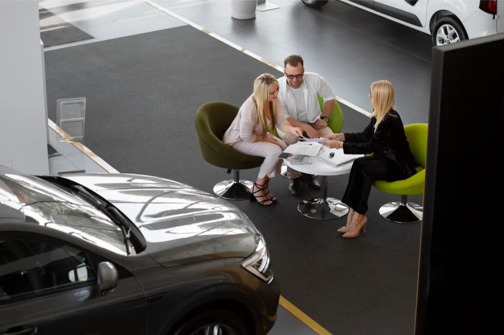 happy customers car dealership