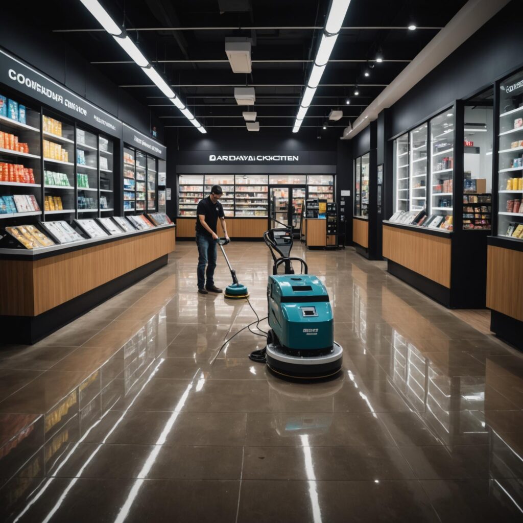 Customer facing area cleaning of Retail store